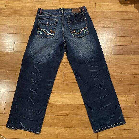 Coogi Jeans 40 X 34 Rainbow Colors Embroidery Dark Wash Denim - Picture 8 of 16